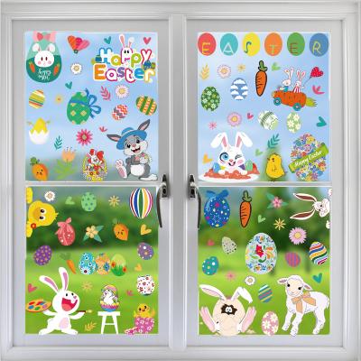 China Cute Home Decor Easter Window Clings Stickers for Home Decor, Bunny Easter Eggs Decals for Windows for sale