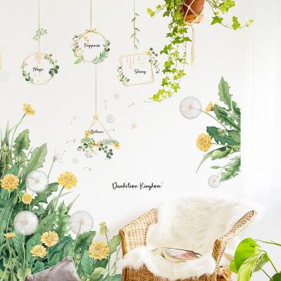 China Small Self-adhesion Wall Stickers Dandelion Wall Stickers Self-adhesive Sofa Living Room Decorative Stickers Nordic Fresh Stickers Painting for sale