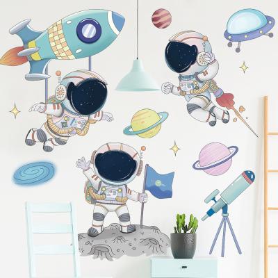 China Self-adhesion Space Astronaut Cartoon Wall Stickers KIDS Room Wall Stickers Kindergarten Classroom Decoration for sale