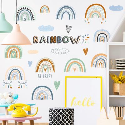 China Bohemian DIY Room Decor DIY Removable Wall Stickers Rainbow Vinyl Decals Cartoon Sticker for Kids Room Baby Bedroom Decoration for sale