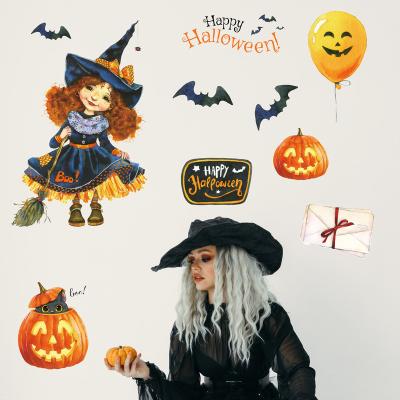 China Self-Adhesive Halloween Window Clings Halloween Window Decorations Stickers Double Sided Stained Glass Decals For Kids Party Decorations for sale