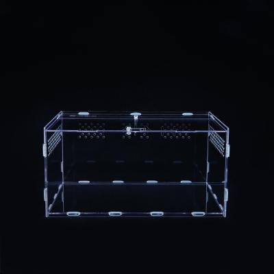 China Breathable High Quality Solid Structure Easy To Assemble Acrylic Reptile Habitats Feeding Box Display Cases for sale