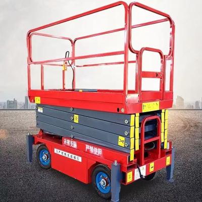 China Hotels Mobile Scissor Platform Full Platform Aerial Work Outdoor Vehicle Electrohydraulic Lift Self Propelled Lift for sale