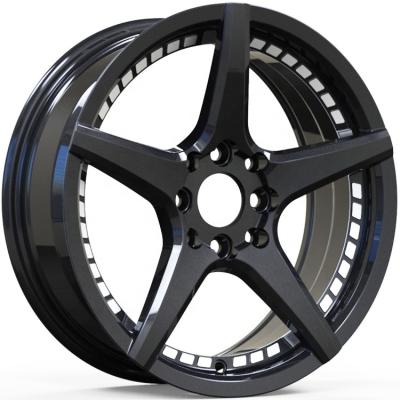 China Automobile Car Rims OEM Design High Quality Aluminum Alloy Car Rims 15 Inch Black Car Wheel Hubs for sale