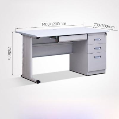 China Modern Design Student Furniture Steel Computer Desks Office School Furniture Metal Table Steel Computer Table With Drawer for sale