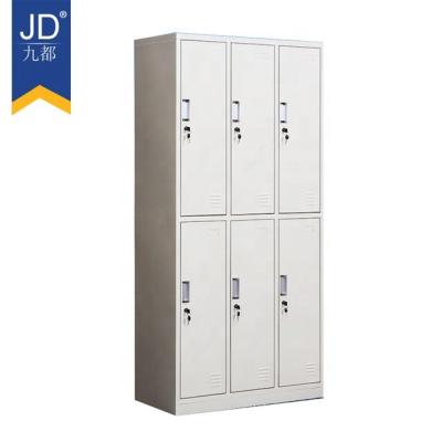 China Firmness School Furniture 6 Door Steel Storage Locker Cabinet For Gym Clothes Metal Cabinets Living Room Cloth Wardrobe Closet for sale