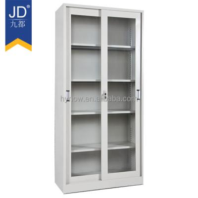 China Modern Design Sliding Glass Door School Office Furniture/Modern Steel Office Cabinet With Adjustable Shelf Metal Filing Cabinet for sale