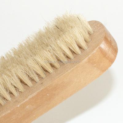 China promotion wooden body & bristle head finger nailbrush,pedicure-nail scrubber with cotton rope,dust cleaning brush,polish tool en venta