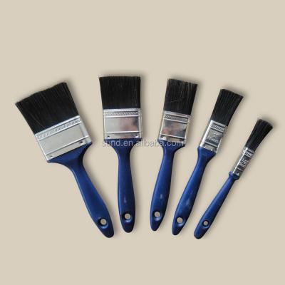 China Multi size synthetic PP paint/varnish/oil brush set/kit,plastic blue handle decoration tools flat brush for wall&ceiling&room for sale