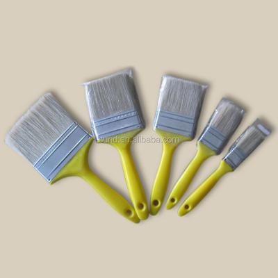 China Easy cleaning building use oil varnish bristles paint brush set,plastic handle decoration tools flat brush for wall&ceiling for sale