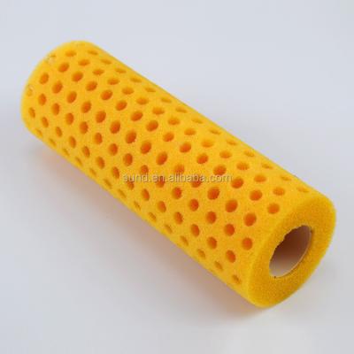 China High quality yellow sponge paint roller brush head with holes for sale