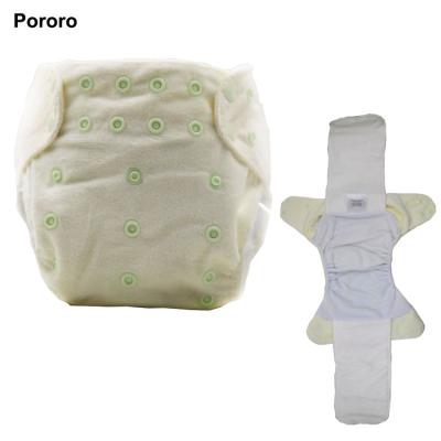 China AIO Minky PUL Solid Solid Suede Cloth 2 Pieces Fixed Bamboo Fiber Inserts Cloth Diaper for sale