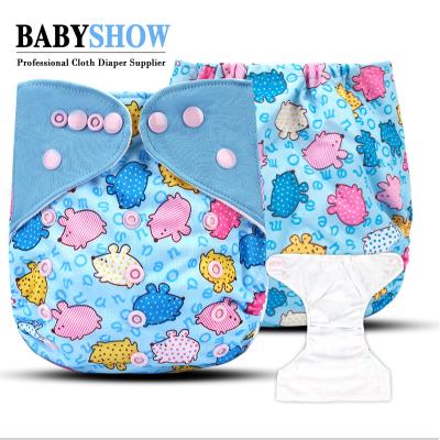 China PUL printed cloth oeko tex certificate reusable cloth diaper double row closure baby diaper for sale