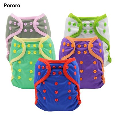 China Printed Washable Pororo Cloth Diaper Cover Piping Design Baby Diaper Cover Waterproof Diaper for sale