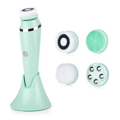 China Waterproof Facial Massager DEEP CLEANING Cleansing Pad Brush with 4 Interchangeable Facial Brushes for Facial Deep Cleansing for sale