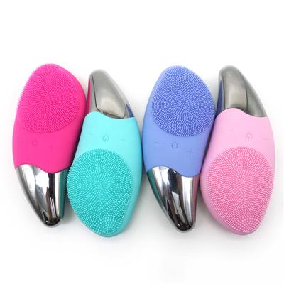 China Sonic Waterproof Wireless Mini Electric Wash Rechargeable Silicone DEEP CLEANING Facial Cleansing Brush for sale