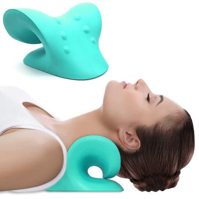 China New Portable Body Traction Pillow Neck Pain Relief Chiropractic Pillow Posture Corrector And Shoulder Relaxer Neck Stretcher for sale