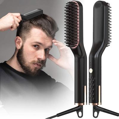 China Highest Standard Anti-scalding Heating Grooming Electric Fast Straightener Comb Hair Styling Beard Comb Straightening Brush for sale