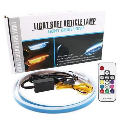 China Daytime Running Silica Gel RGB LED DRL Lights Ultra Thin Light Guide Strip With Remote Control for sale