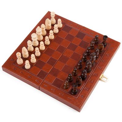 China Funny Educational Magnetic Wooden Toy Chess Set Folding Traditional Classic Handwork Large Pieces Chessboard Kids Gift Solid Wood Board Game for sale