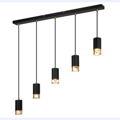 China Modern Black And Gold Leaf Led 5W Warm White Pendant Light For Foyer Hallway Cabinet Dining Room Ceiling Chandelier for sale