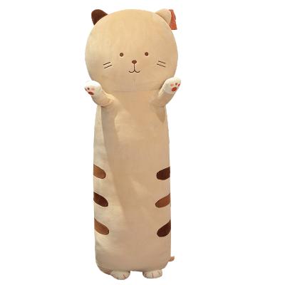 China Super Soft Kitten Stuffed Animal Cute Long Cat Plush Hugging Plush Pillow For Sleeping for sale