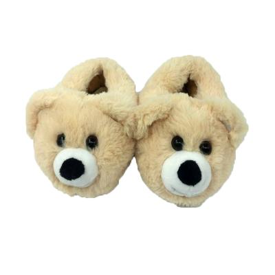 China Plush Ready to Ship Indoor Teddy Bear Slippers Plush Stuffed Animal Children's Indoor Slipper for Kids for sale