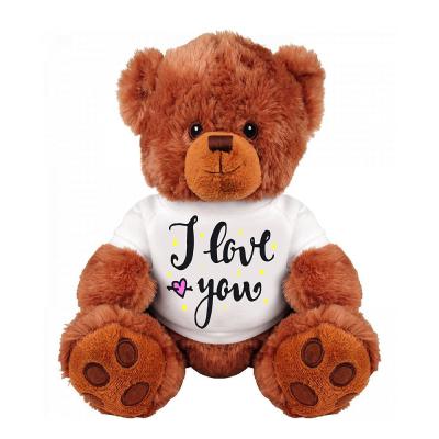 China Teddy Bear Promotional Tourist Gifts Stuffed Teddy Bear With Custom Sublimation Logo T-Shirt for sale