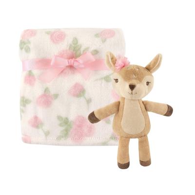 China Deer Plush Toy With Baby Blanket Eco-Friendly Blanket With Blanket Plush Toy Soft Deer Doll With Wholesale For Baby Shower Gift for sale