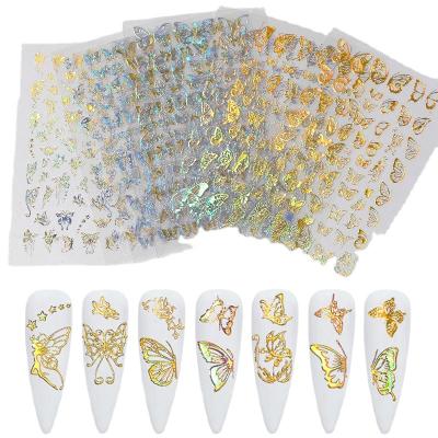 China 2021 New Hot Selling Custom Nail Art Stickers Easy Apply 3D Nail Art Designers Sticker Beautiful Butterfly Decoration for sale