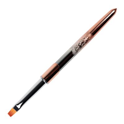 China Easy Apply 2021 New Design Rose Gold Silver Gradient Metal Handle UV Gel Brush Factory Direct for sale