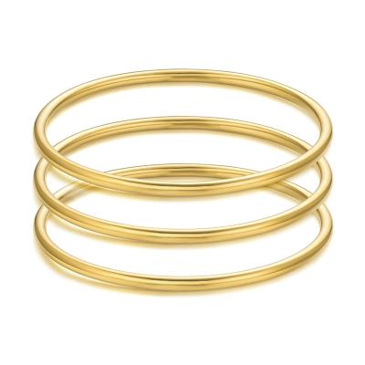 China CLASSIC Circle Bracelet Pulsera Classic Thin Stackable High Quality Simple Thin Stainless Steel Gold Plated Bangle Bracelet for sale