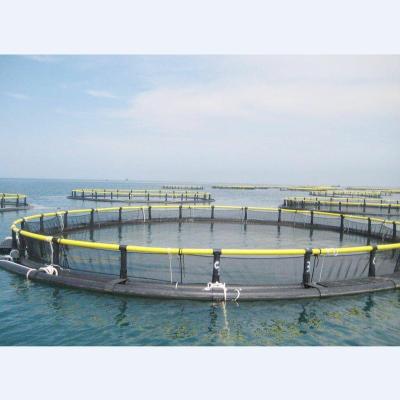 China Square Multifilament HDPE Bracket Deep Sea Fish Farming Net Floating Cages for sale