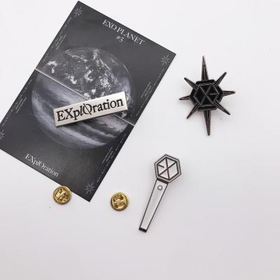 China KPOP Nickel Free EXO Badge The EXPLORATION Metal Pin For Fans Unisex Gift Apparel Brooch KPOP Souvenir Collectable Goods L186 for sale