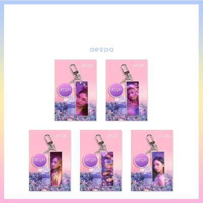 China Winter NINGNING KARINA Fans Gift KPOP AESPA Key Chain Rectangle Accessory Goods L250 Character Key Ring Gift KPOP Acrylic Bag Fans for sale