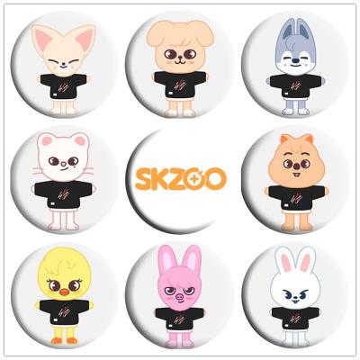 China Customizable Round Pin Fans Gift Collectible Bag Cartoon Clothing Accessory L118 Brooch Pin Tinplate Nickel Free Children SKZ for sale