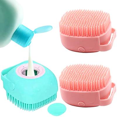 China EXFOLIATING Silicone Exfoliating Body Scrubber With Soft Soap Dispenser Silicone Loofah Bath Body Brush To Shower Deep Cleansing And Massage for sale