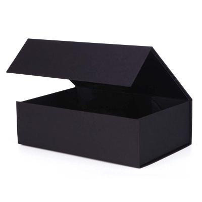 China Recycled Materials Black Large Gift Box , Magnetic Folding Gift Boxes With Lid for sale