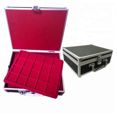 China High Quality Portable Aluminum Handle Coin Case Display Box With Tray for sale