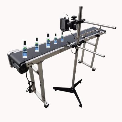 China Heat Resistant Adjust Speed ​​Discount Price Date Coding Conveyor Bottle PVC Belt Small Size Inkjet Printer With Conveyor for sale