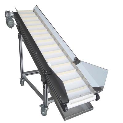 China Height Adjustable Heat Resistant Aluminum Frame Factory Price PU Food Grade White Inclined Belt Conveyor for sale