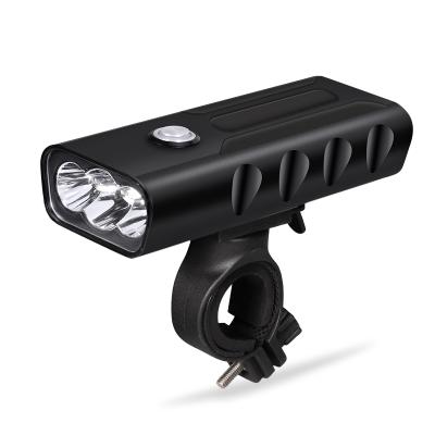 China Waterproof Rechargeable Bicycle Light 1000LM 3*T6 USB IPX5 Front Light 106*48*25MM for sale