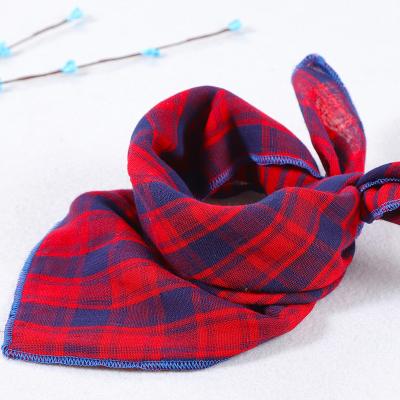 China Durable Reversible Square Pet Plaid Double Layer Dog Bandana Mascotas for sale