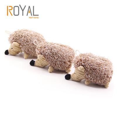 China Sustainable Pet Cat Plush Toys Interactive Hedgehog Train Sounded Dogs Squeak Toys for sale