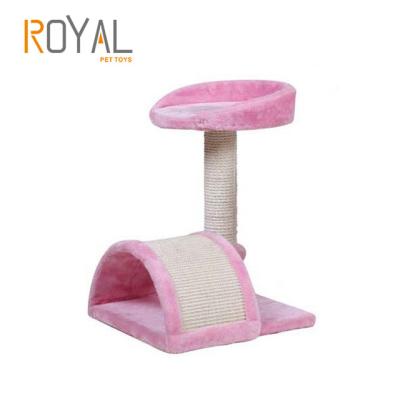 China Viable Variety Style Wooden Cardboard Cat House Tree Indoor Housing Small Cat Tree Scratcher Tower Simple Kitty Wholesale for sale