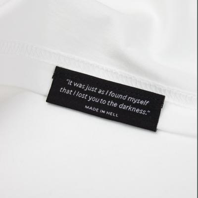 China Washable Custom Wholesale Sewn Edge Labels Woven Labels On Edge Of Sleeve Or Bottom Of Shirt for sale