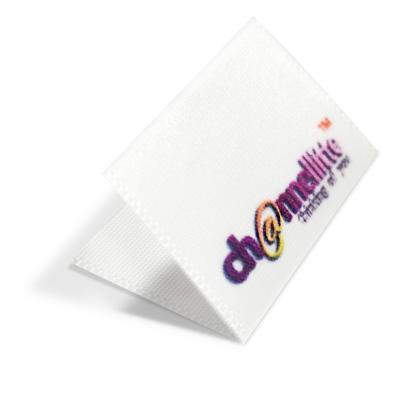 China Washable Customized Printing Center Folded Clothing Garment Tags Brand Heat Transfer Labels Sublimation Patch for sale