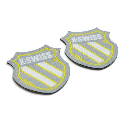 China Irregular Laser Shapes Sustainable Customized School Uniform Woven Patches for sale