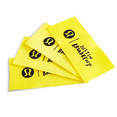 China Sustainable Wholesale Custom Apparel Garment Tags 3D TPU Silicone Printing On Damask Labels for sale