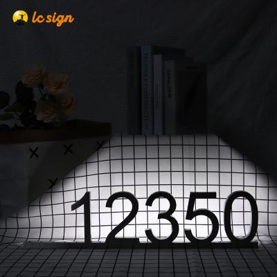 China Outdoor indoor and outdoor decoration custom advertising signs, decorative backlit signs led stainless steel house numbers, for construction use for sale